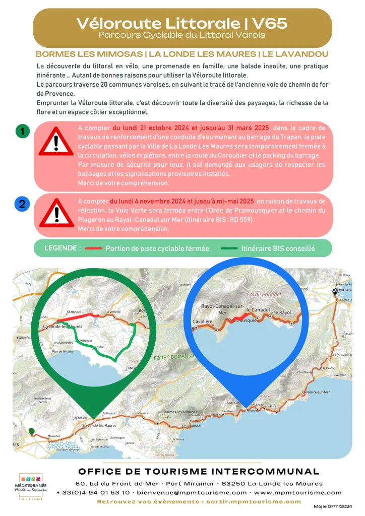 Information importante piste cyclable